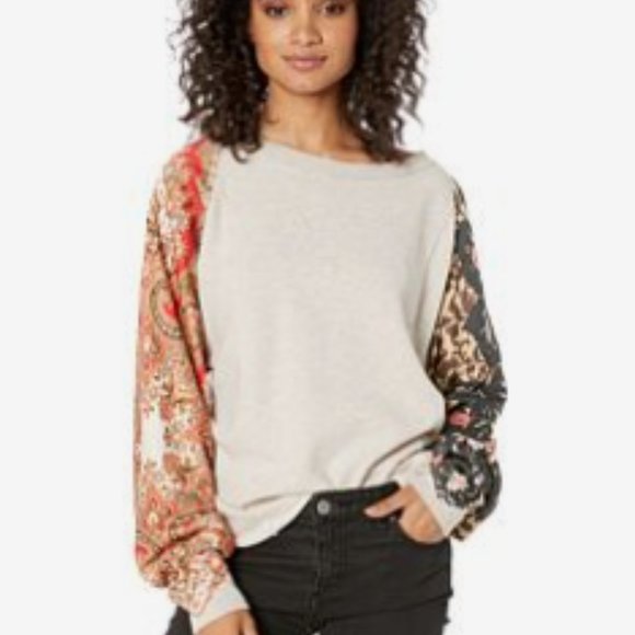 Free People Tops - Free People Vintage Affair Floral Sweatshirt Top Crewneck Pullover Size XS Small